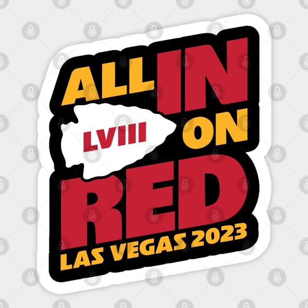 All In On Red Sticker by bellamuert3